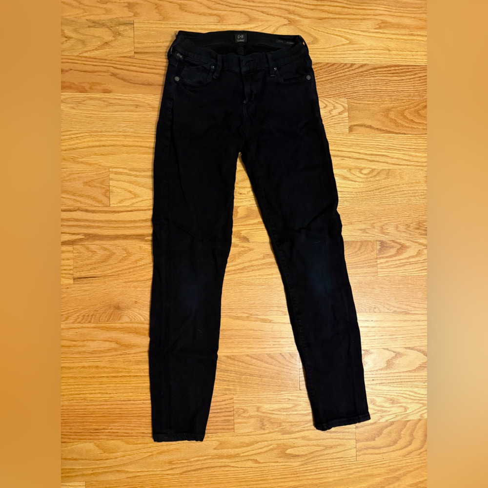 Citizens of Humanity Avalon Slick Skinny Leg Black Jeans